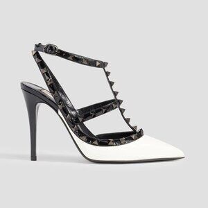 VALENTINO GARAVANI Rockstud 100 two-tone patent-leather pumps, Size 41, NIB